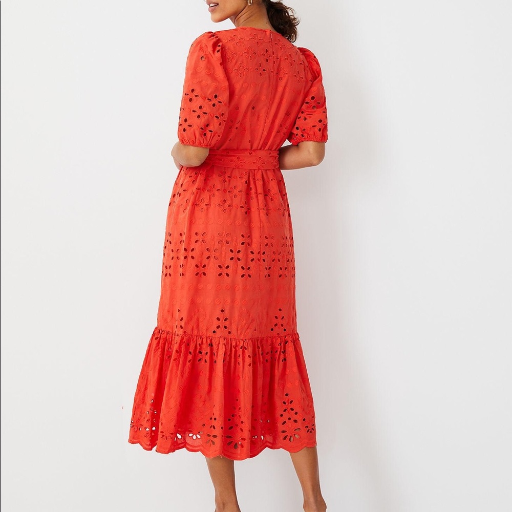 Ann Taylor Eyelet Mini Flare Dress